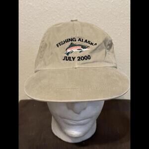 Trout Fishing Alaska July 2000 VTG Logo Strap Baseball Hat Cap “Target Time”